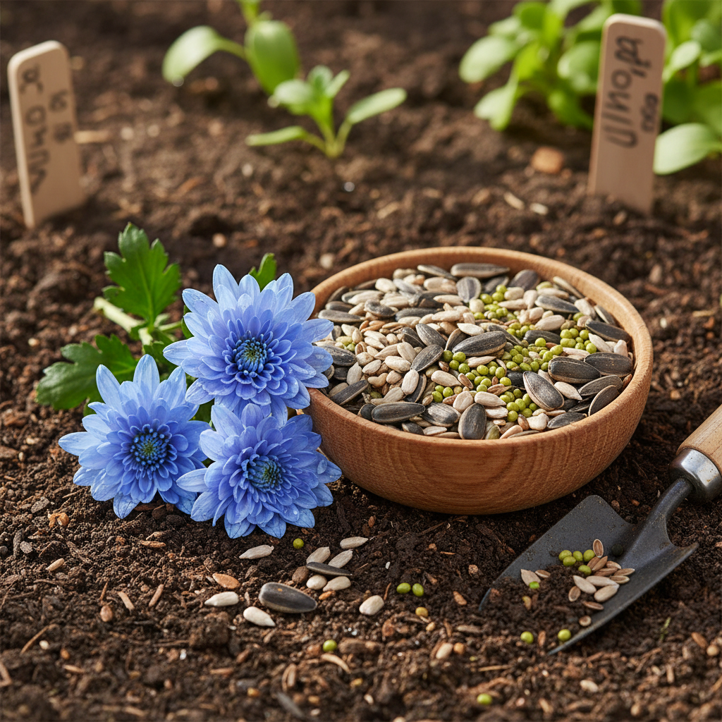 Blue Chrysanthemum Flower Seeds - Blue Chrysanthemum Flower Seeds for Garden