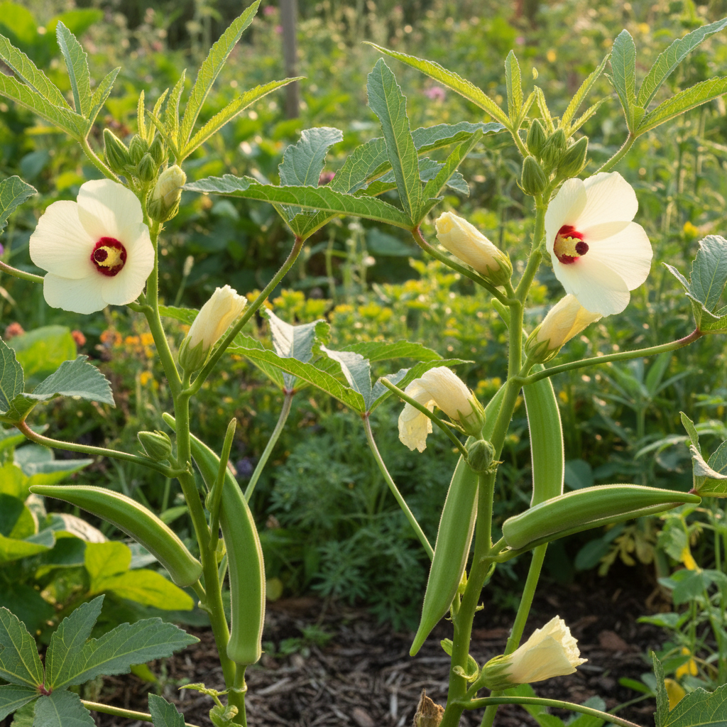 Okra Silver Queen Vegetable Seeds for Planting