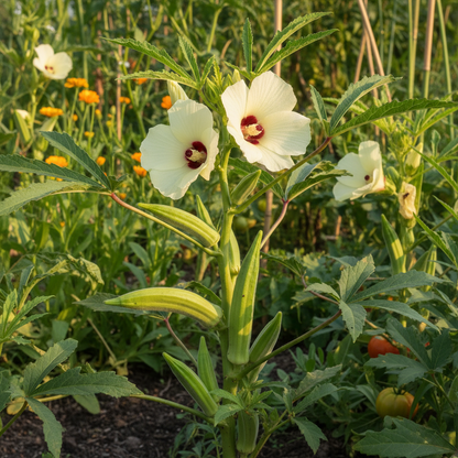 Okra Silver Queen Vegetable Seeds for Planting