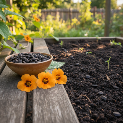 Thunbergia Alata Flower Seeds - Black-Eyed Susan Vine