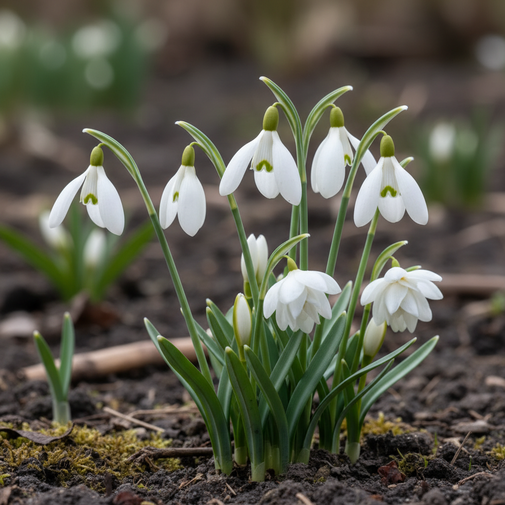 White Snowdrops Bulbs – Single & Double Spring-Flowering Collection