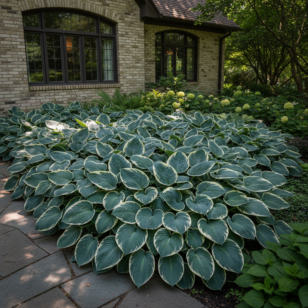Blue Variegated Hosta Seeds for Planting – Blue-Green Leaves with White & Yellow Margins