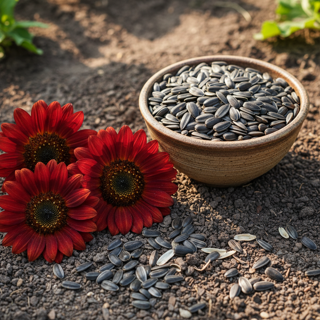Majestic Red Giant Sunflower Seeds - Red Sunflower Seeds for Garden
