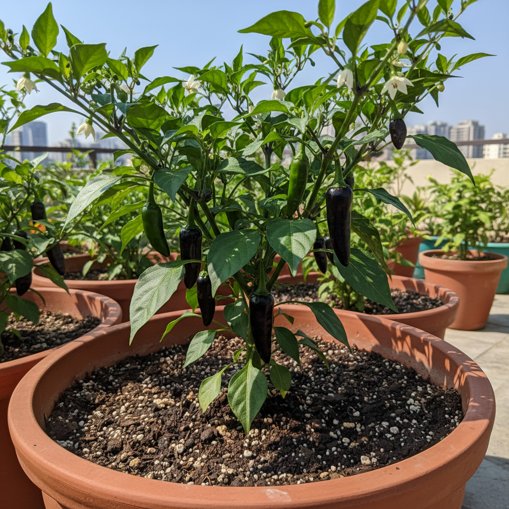 Hot Pepper Pot Black Seeds Fiery Bold Vegetable Seeds