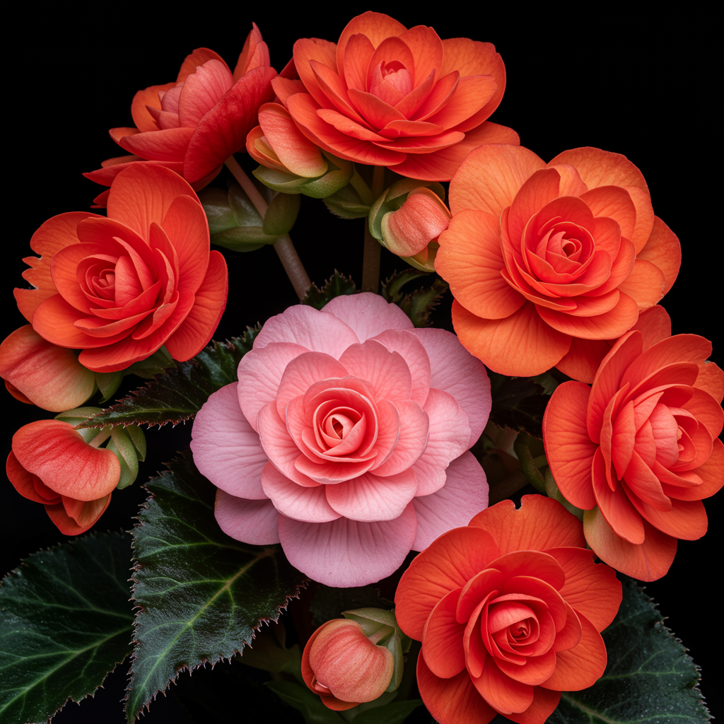 Begonia Tuberhybrida Non Stop Mocca Mixed Seeds - Begonia Flower Seeds for Garden