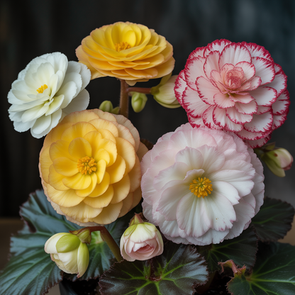 Begonia Tuberhybrida Non Stop Mocca Mixed Seeds - Begonia Flower Seeds for Garden