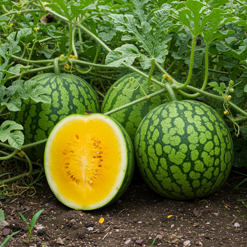 Yellow Watermelon Fruit Seeds – Golden Flesh Watermelon for Planting