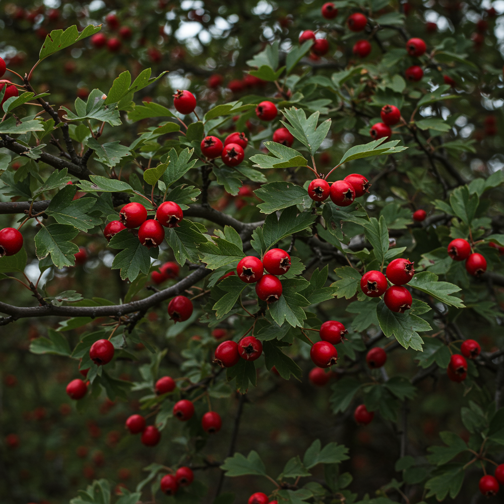 English Hawthorn Tree (Crataegus laevigata) Edible Fruit Seeds