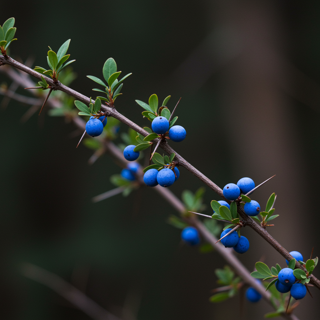 rhaphithamnus-cyanocarpus-flower-seeds-rare-blue-fruit-ornamental-plant