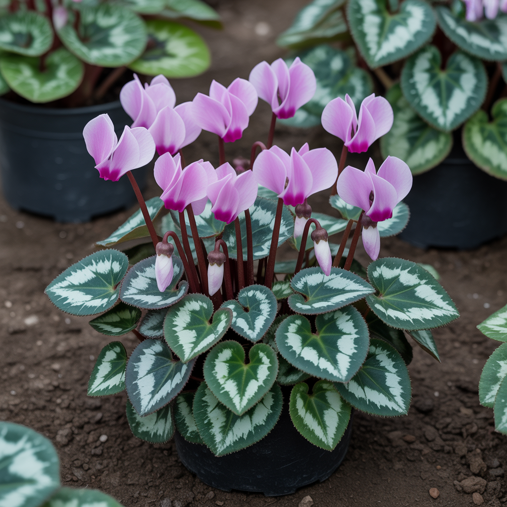 Cyclamen Cyberia Rose Silver Flower Seeds for Planting