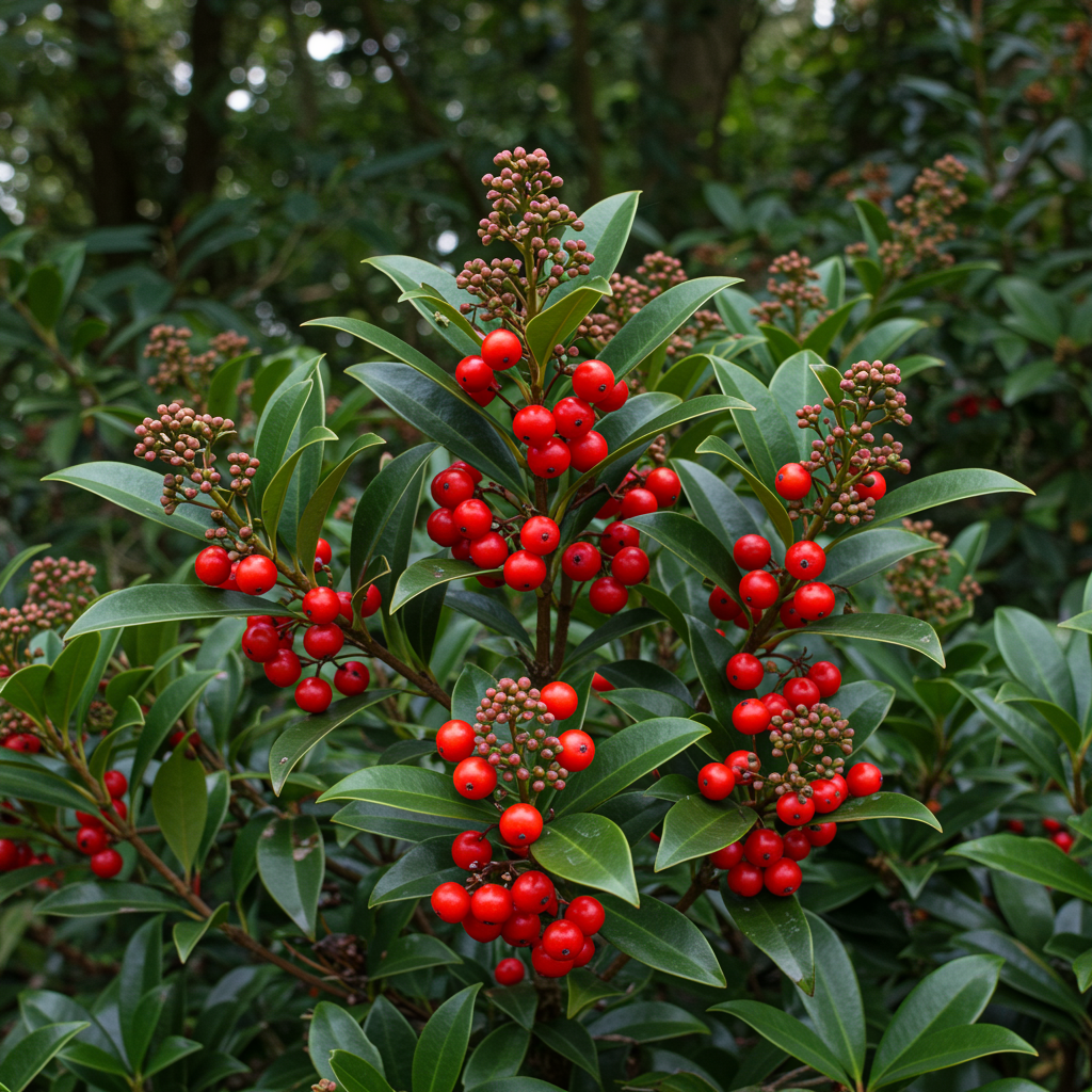 Skimmia Japonica Seeds for Planting – Evergreen Flowering Shrub Seeds for Gardens