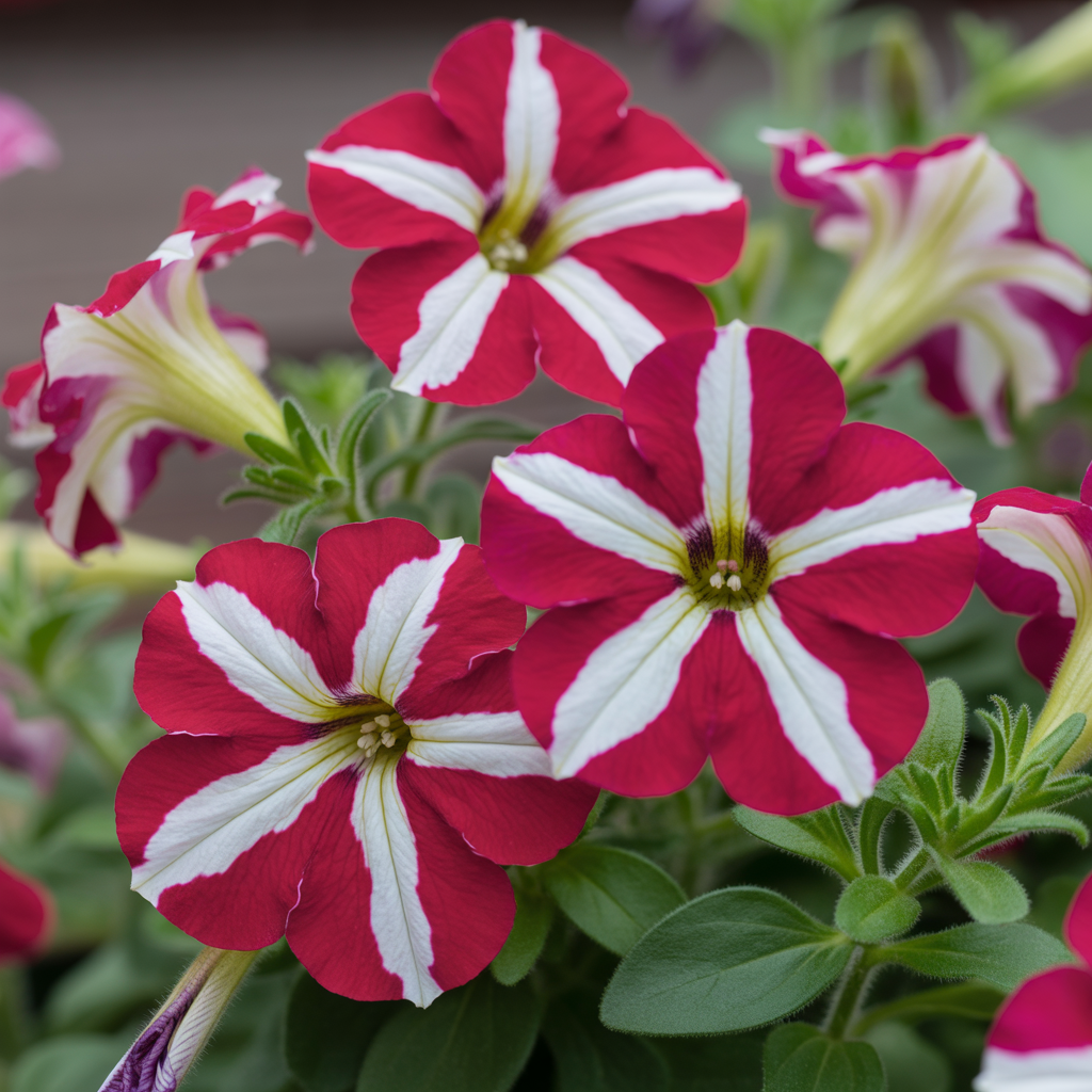 Petunia Red White Star Flower Seeds for Planting