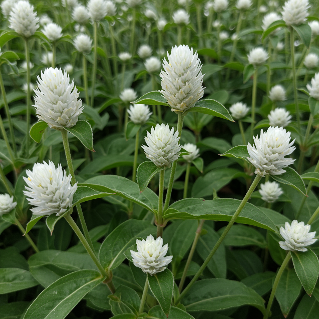 Gomphrena White Seeds - Gomphrena Flower Seeds for Garden