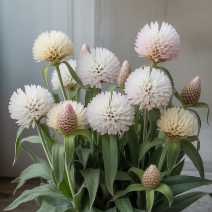 Gomphrena White Seeds - Gomphrena Flower Seeds for Garden