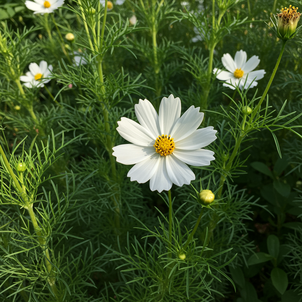 Fizzy White Cosmos Flower Seeds - White Cosmos Flower Seeds for Garden