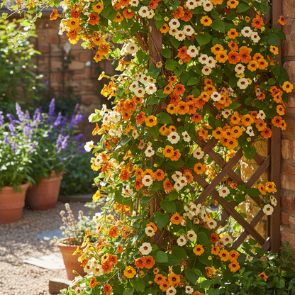 Thunbergia Alata Flower Seeds - Black-Eyed Susan Vine