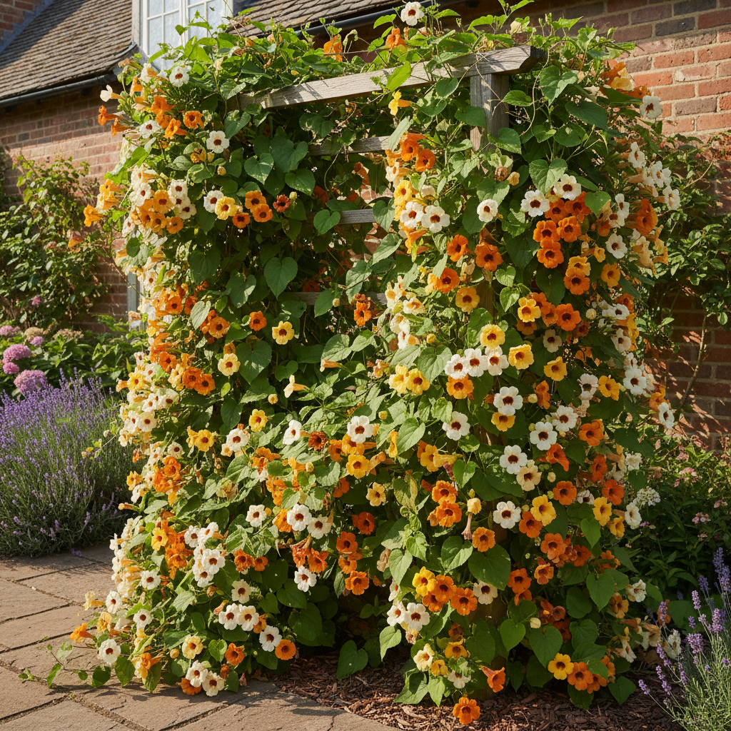 Thunbergia Alata Flower Seeds - Black-Eyed Susan Vine