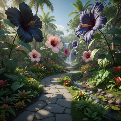 Black Pink Purple Giant Hibiscus Flower Seeds