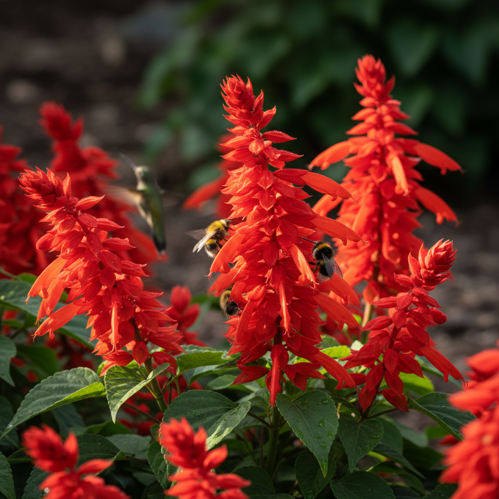 Salvia Red Fire Flower Seeds for Garden Planting
