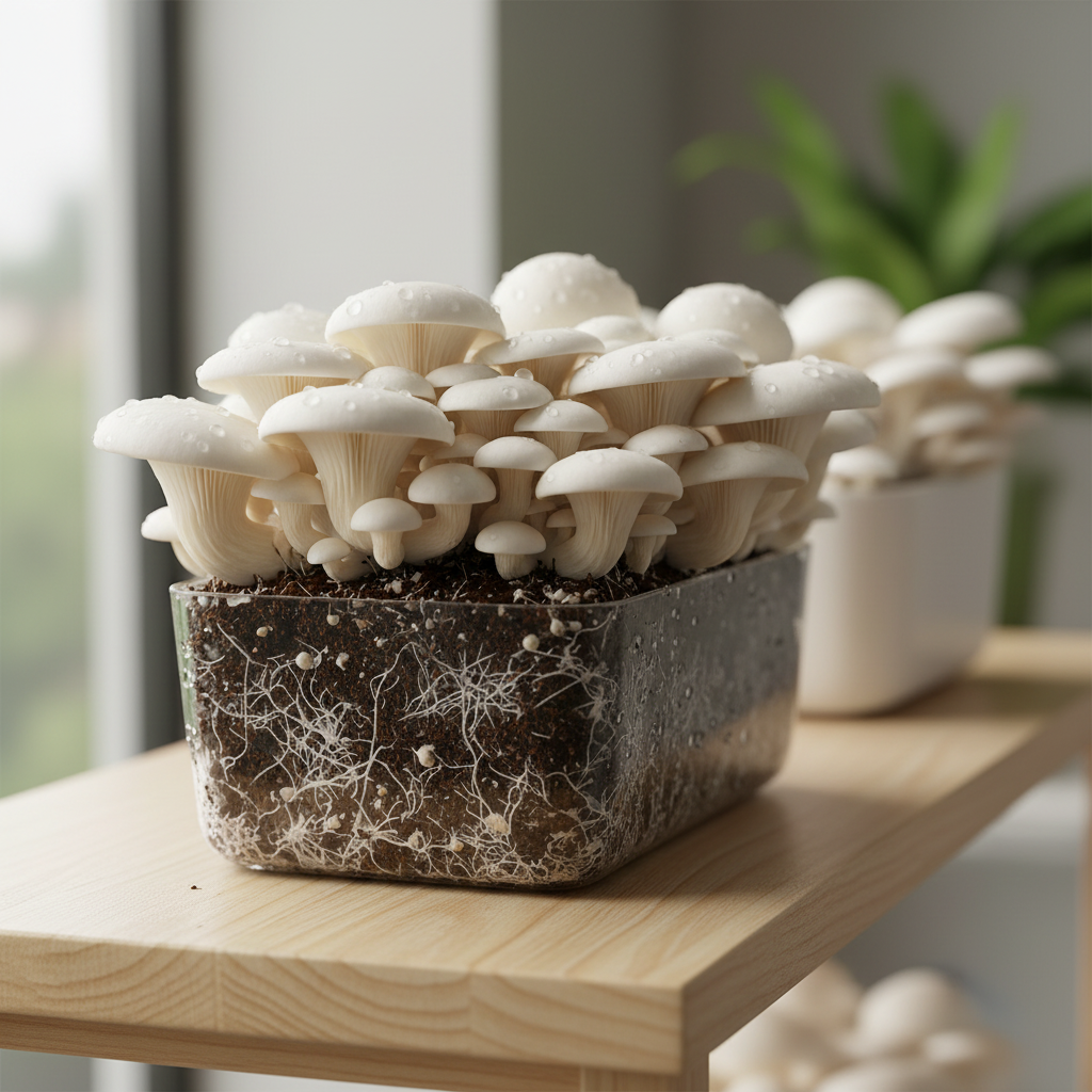 White Elm Oyster Mushroom Grow Kit for Planting – Cultivate Fresh Flavorful Mushrooms at Home
