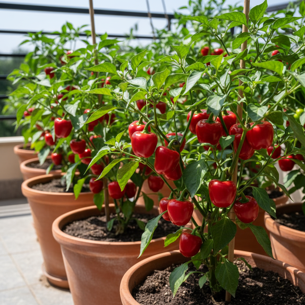 Red Cherry Sweet Pepper Seeds for Planting – Organic High Yield Flavorful Capsicum for Home Gardens