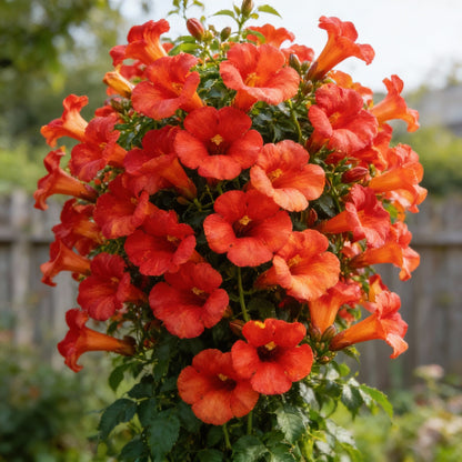 Dark Red Hummingbird Trumpet Vine Seeds for Garden Planting