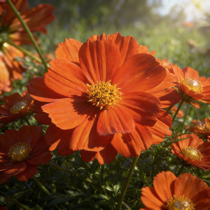 Bright Orange Cosmos Flower Seeds for Garden Planting