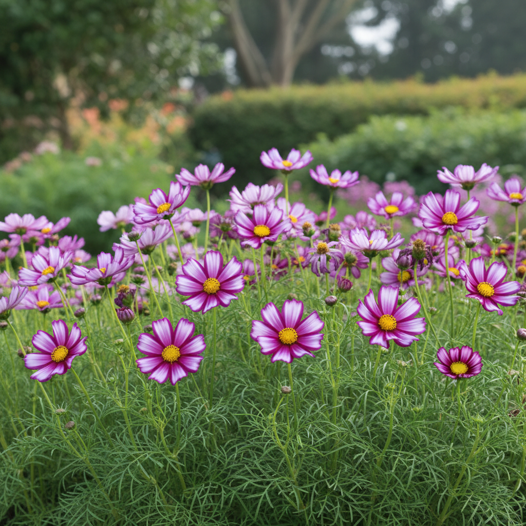 Cosmos Bipinnatus Dwarf Purple Picotee Seeds – Blooms for Planting