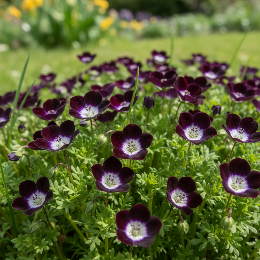 Nemophila Menziesii Penny Black Seeds - Nemophila Flower Seeds for Garden