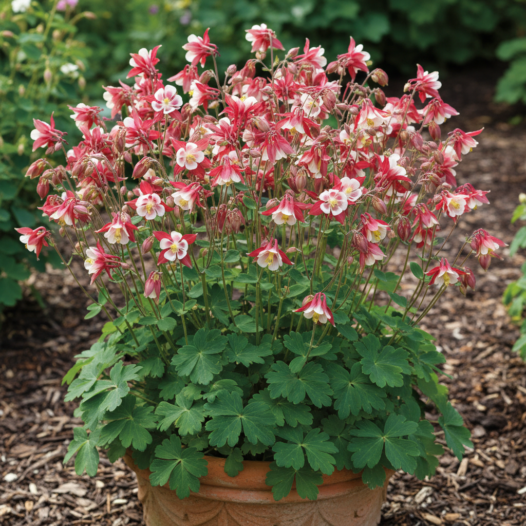 Columbine Crimson Star Flower Seeds for Garden Planting