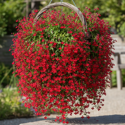 Trailing Lobelia Cascade Red Flower Seeds for Garden Planting