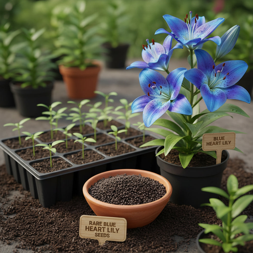 Blue Heart Lily Seeds for Planting – Unique Perennial Garden Flower