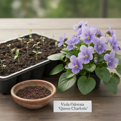Viola Odorata Queen Charlotte Seeds for Planting – Sweet Violet Fragrant Perennial Flowers