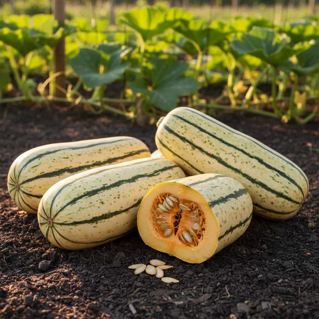 Winter Squash Delicata Seeds – Heirloom Sweet Squash Ideal for Baking & Roasting
