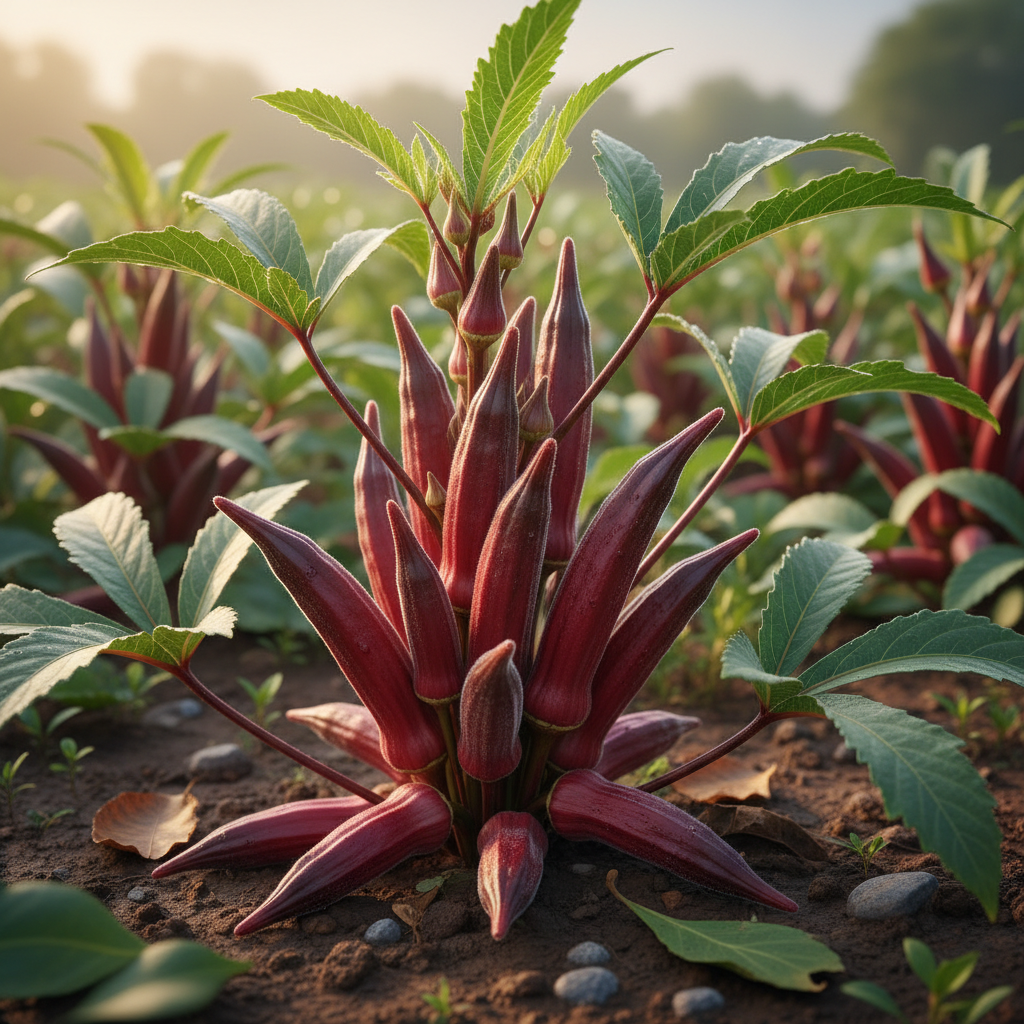 Red Lady’s Finger Seeds – High-Yield Vibrant Okra Variety