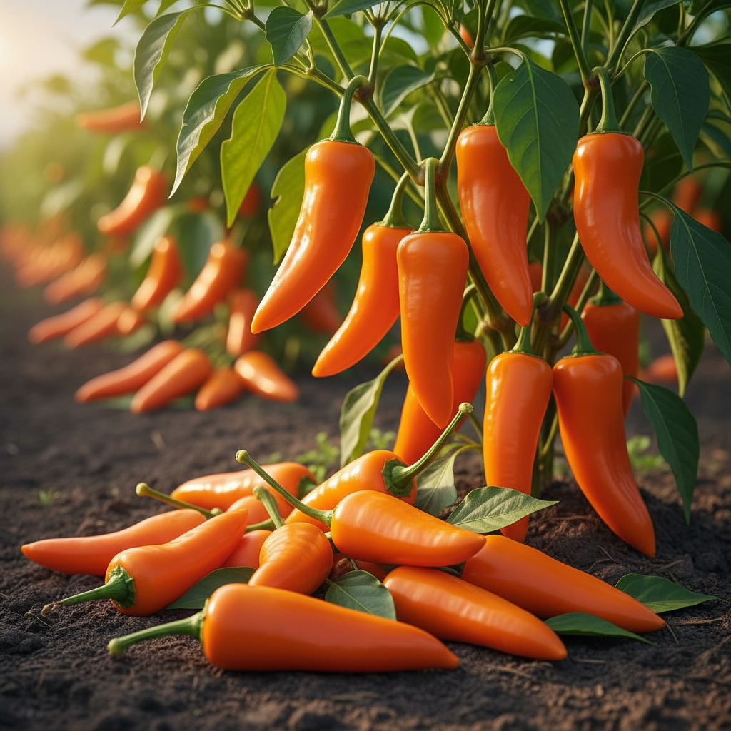 Orange Pepperoncini Hot Pepper Seeds for Planting