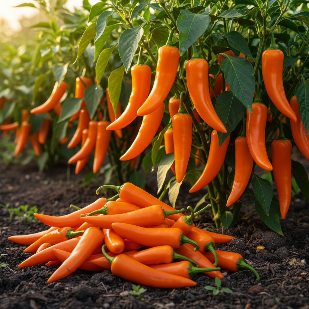 Orange Pepperoncini Hot Pepper Seeds for Planting