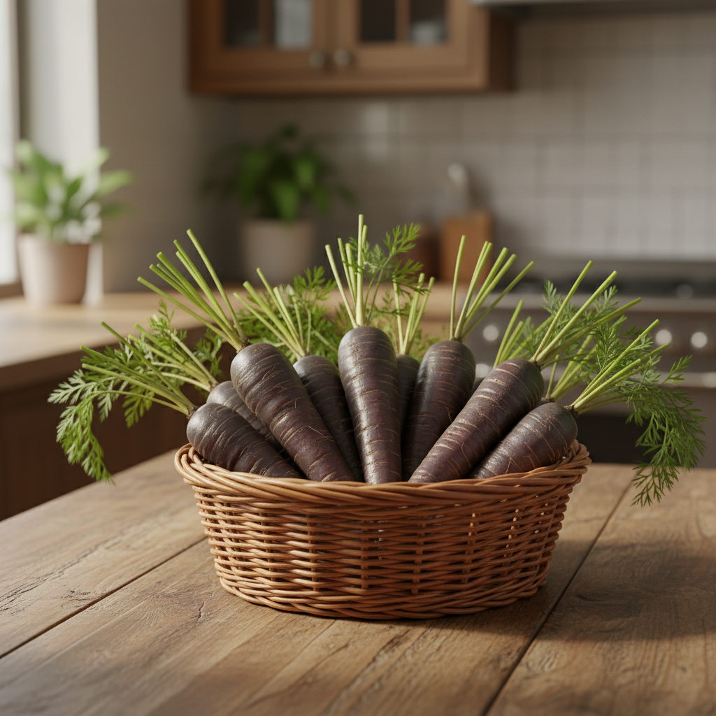 Pusa Asita Black Carrot Seeds for Planting – Heirloom Deep Purple-Black Carrot Variety