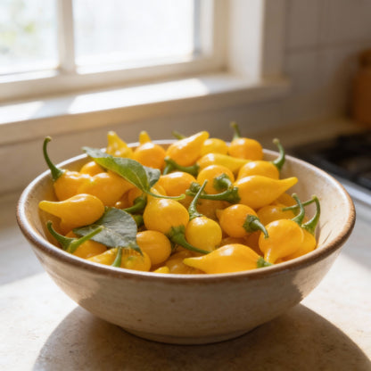 Hot Pepper Biquinho Yellow Seeds for Planting – Sweet Mild Heirloom Chili for Home Gardening