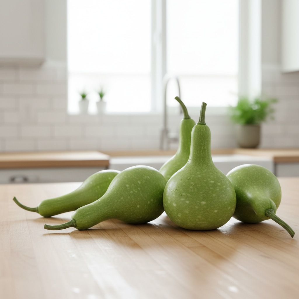 Bottle Gourd Speckled Long Green White Seeds for Gardening