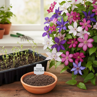 Clematis Flower Seeds for Planting – Mixed Color Climbing Blooms for All Seasons