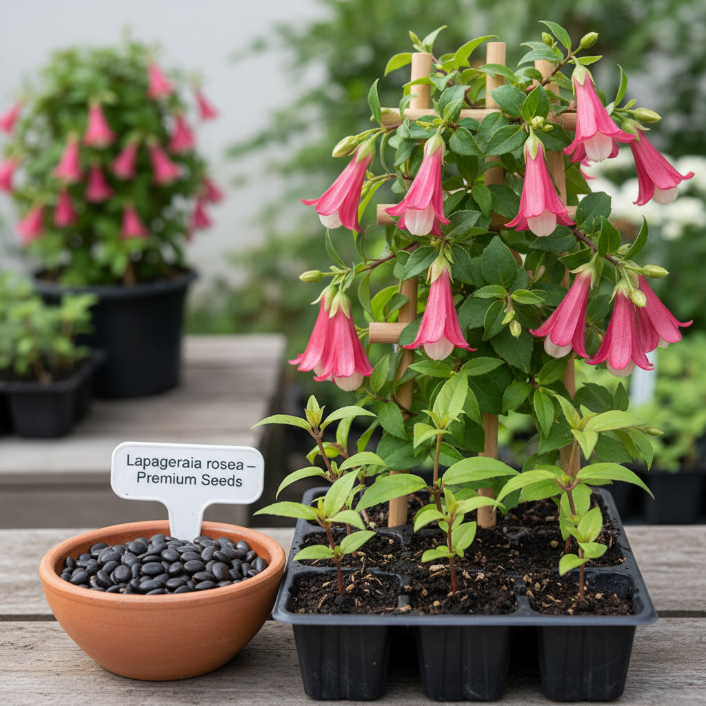 Lapageria Rosea Flower Seeds for Planting – Exotic Chilean Bell Vine for Elegant Gardens