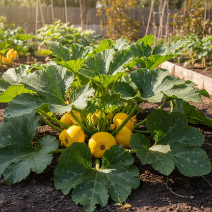Squash Globe Round Yellow Seeds – Premium Vegetable Seeds for Home Gardening