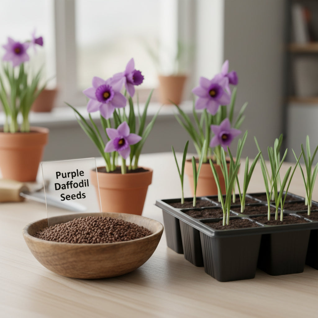 Purple Daffodil Seeds for Planting – Purple Narcissus Flower Seeds for Winter Gardens