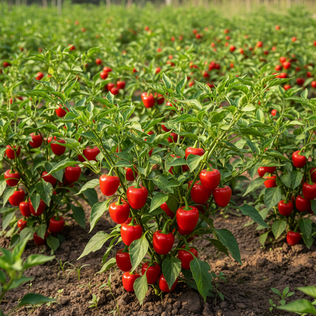 Red Cherry Sweet Pepper Seeds for Planting – Organic High Yield Flavorful Capsicum for Home Gardens