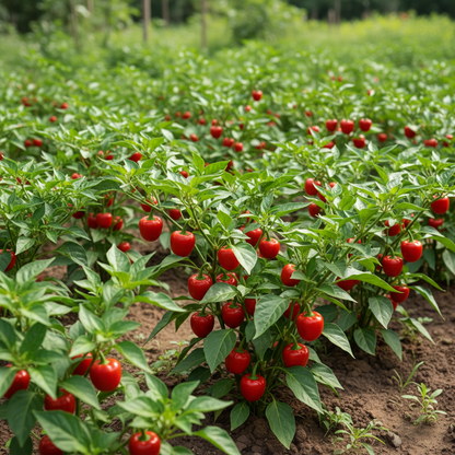 Red Cherry Sweet Pepper Seeds for Planting – Organic High Yield Flavorful Capsicum for Home Gardens