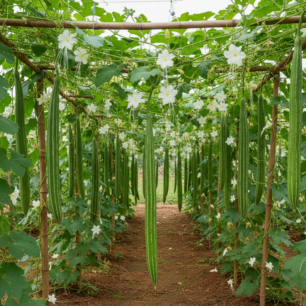 Buag Ngu Naga Snake Gourd Seeds for Planting – Exotic Long Green Gourd Vegetable (100 Seeds)