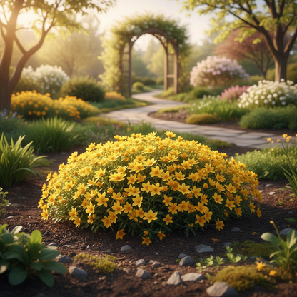 Compact Cold-Hardy Perennial with Early Golden Blooms