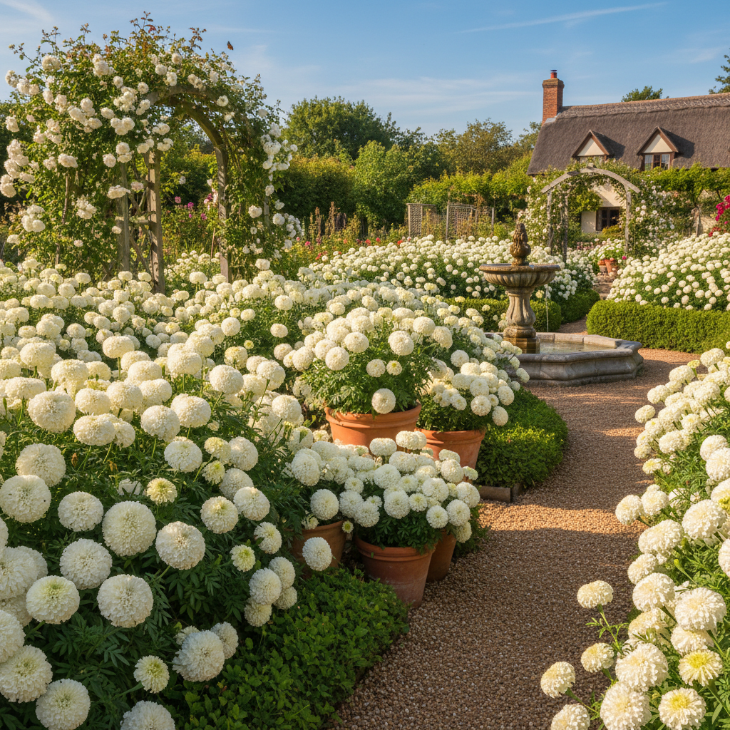 White Marigold Flower Seeds for Gardens and Bouquets