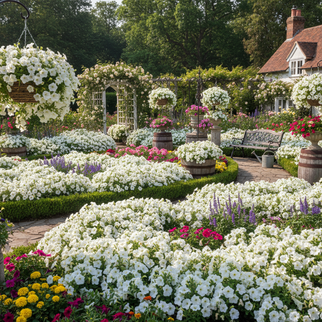 White Garden Petunia Flower Seeds for Garden Planting